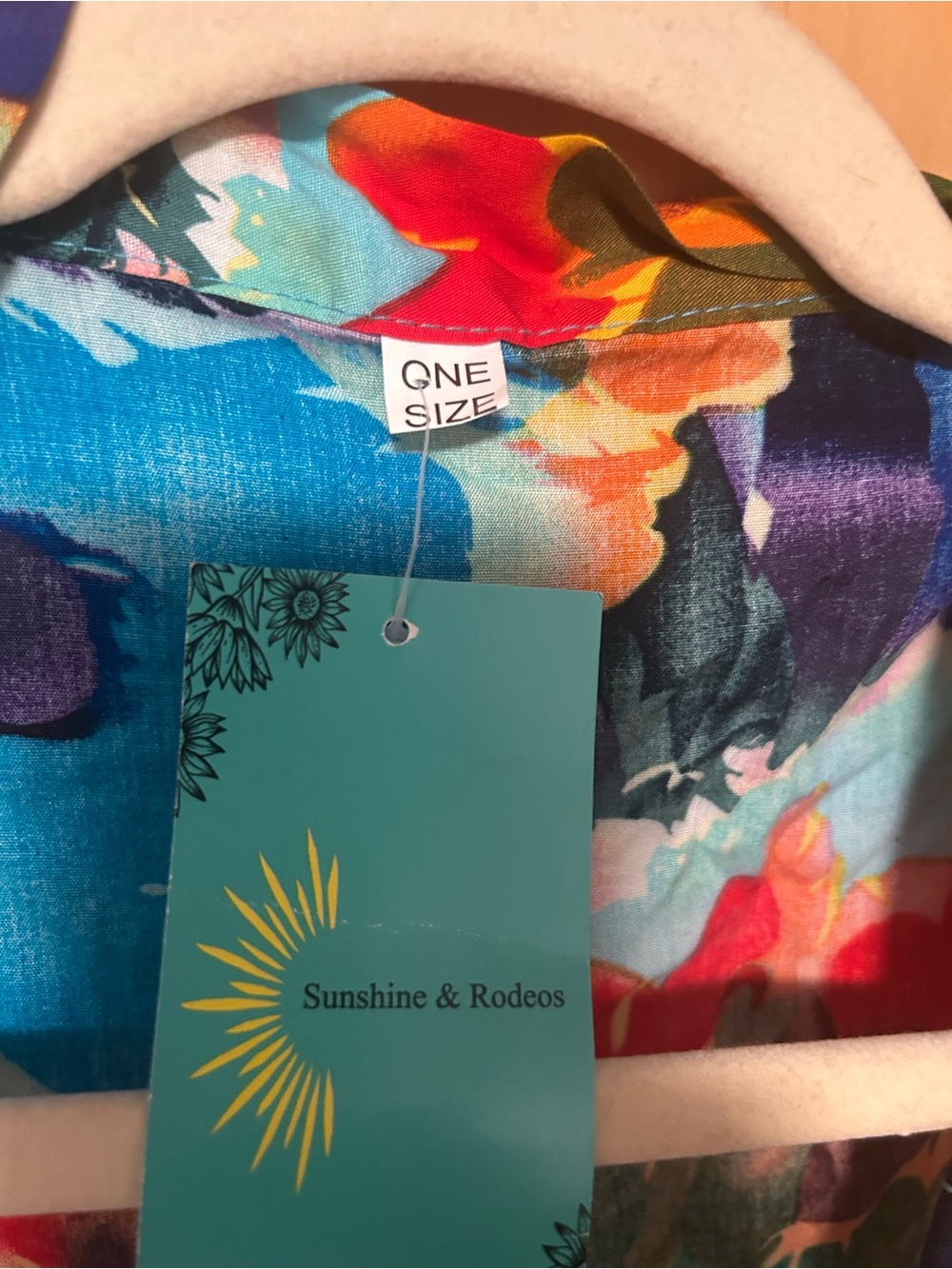 Colorful Floral Kimono Cardigan - Picture 3 of 3